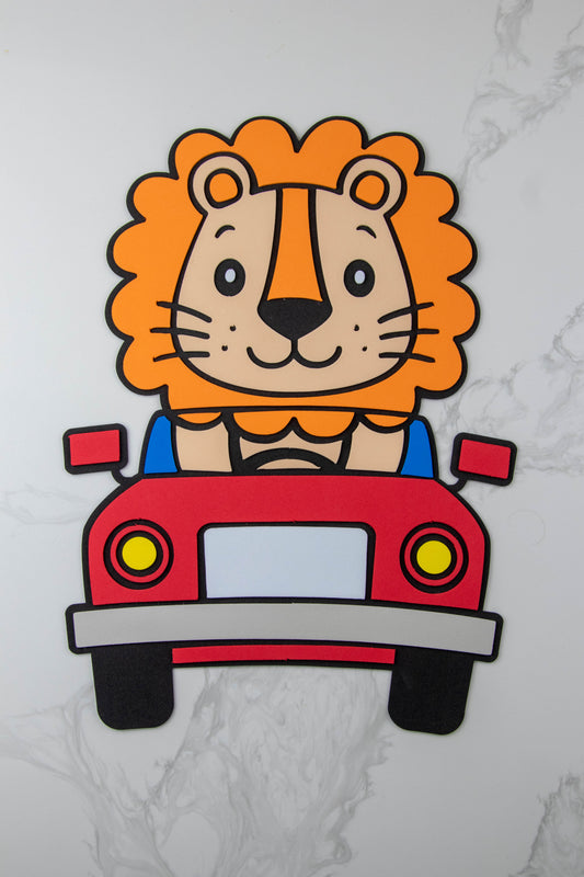 Lion in car