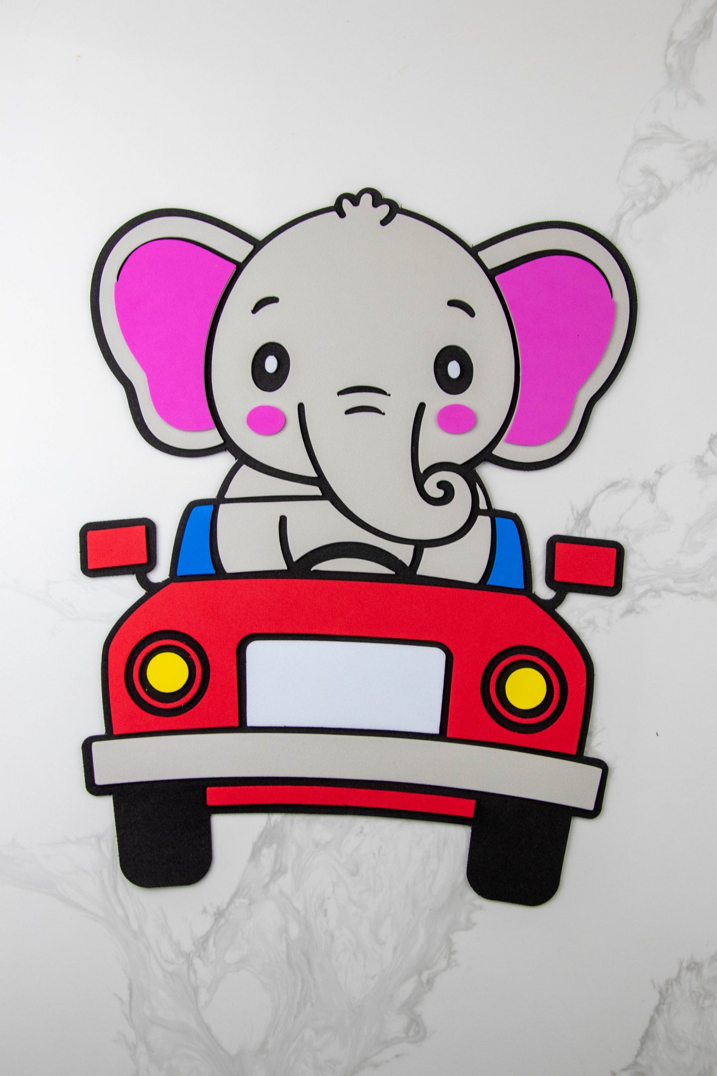 Elephant in car